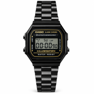 CASIO Vintage A168 Black Digital Stainless Steel Watch