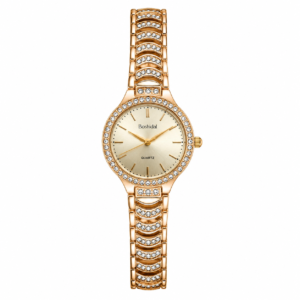 Women’s Luxury Crystal Dial Quartz Watch with Metal Bracelet