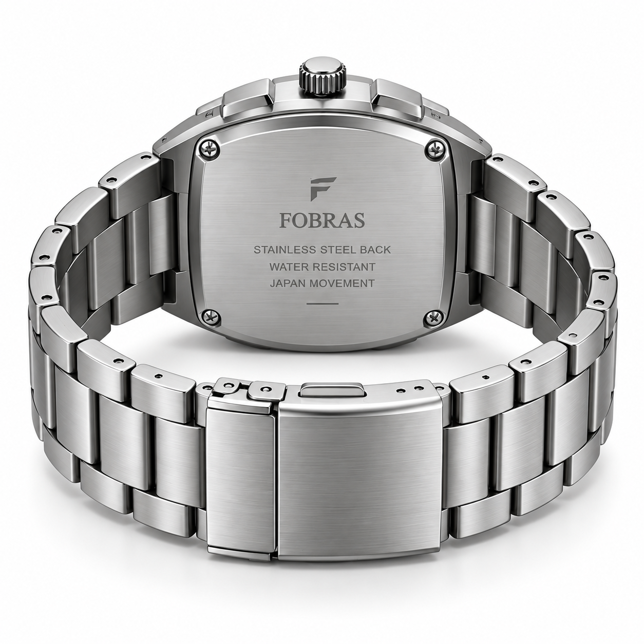 FOBRAS Premium Stainless Steel Chronograph Men’s Watch – White & Silver
