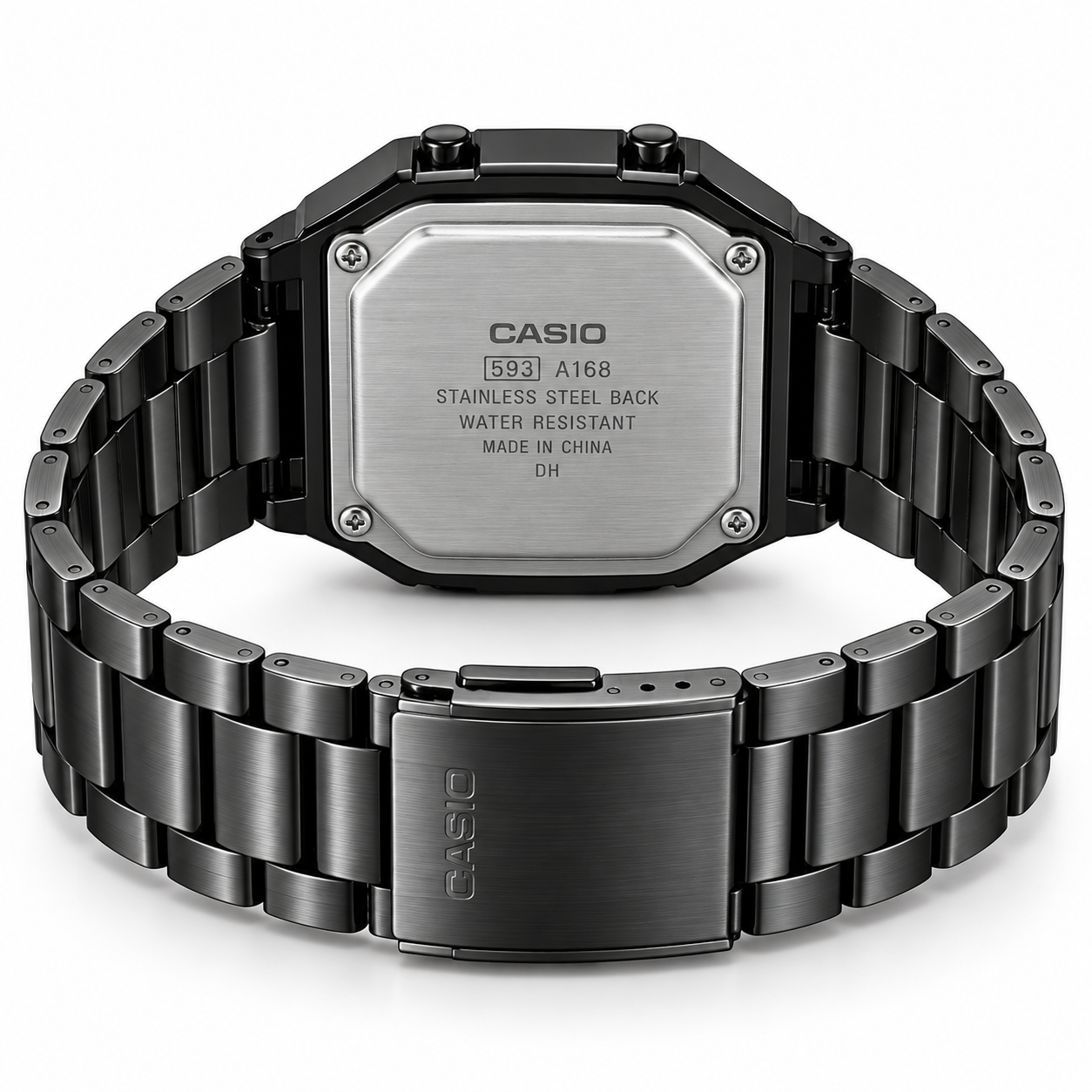 CASIO Vintage A168 Black Digital Stainless Steel Watch