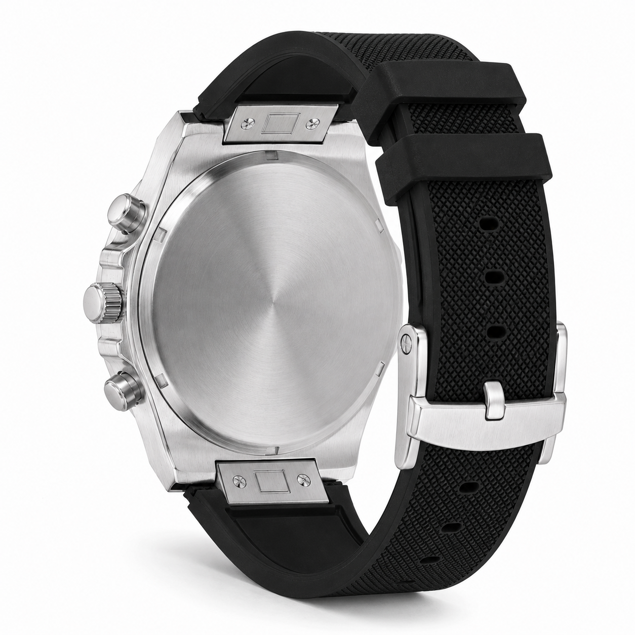FOILLAS Cream Dial Chronograph Style Watch with Black Textured Strap