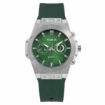 FOBRAS green dial quartz watch with green textured strap