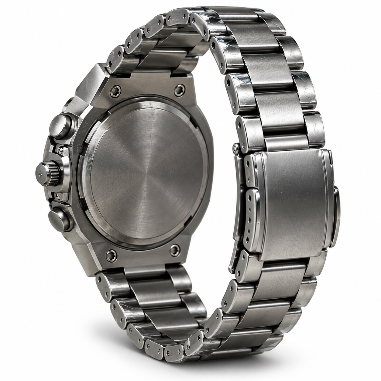 FOBRAS Men's Silver Analog Watch with Stainless Steel Metal Bracelet