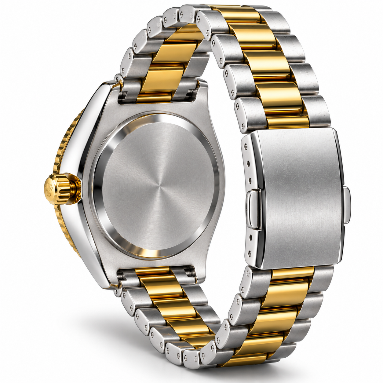 Two-Tone Gold & Silver Men's Luxury Analog Watch with White Dial