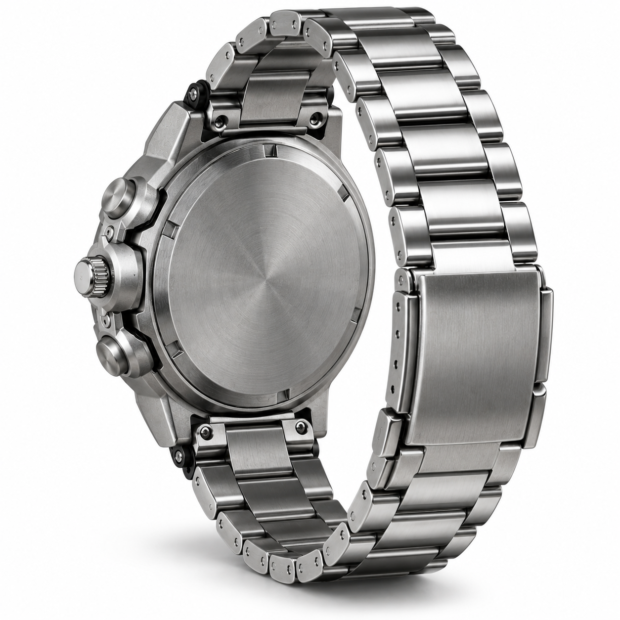 FOBRAS Men's Silver Blue Skeleton Dial Chronograph Style Analog Watch